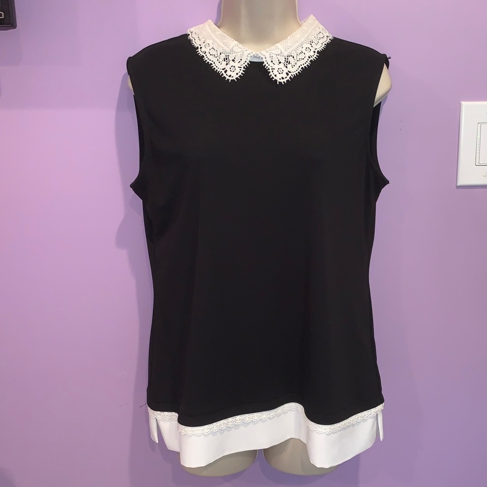 Karl Lagerfield lace collar top S